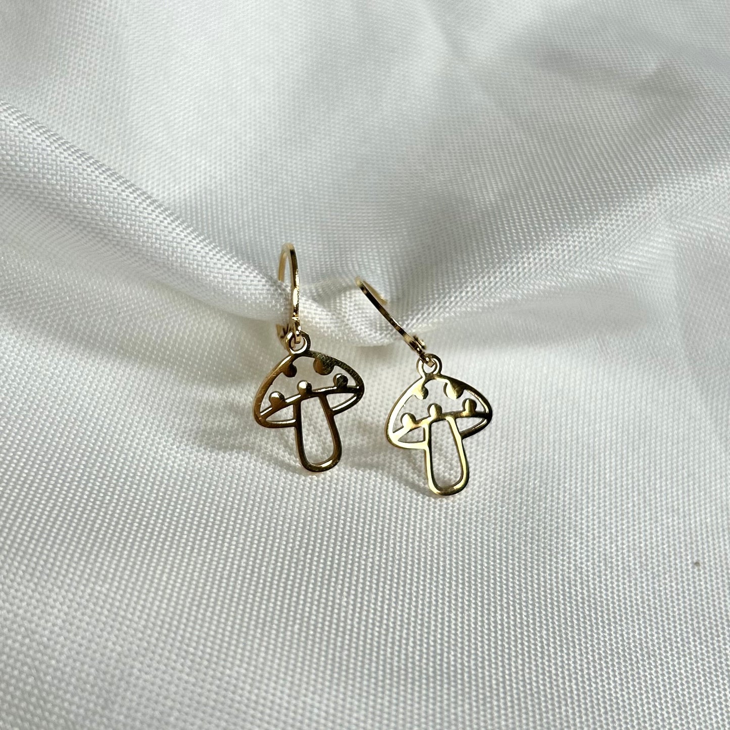 gold mushroom earrings
