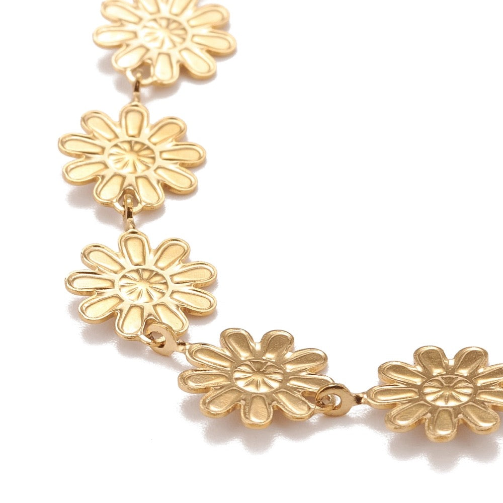 gold flower necklace