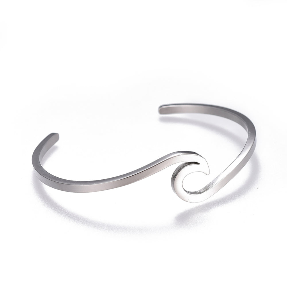Wave Bangle Silver