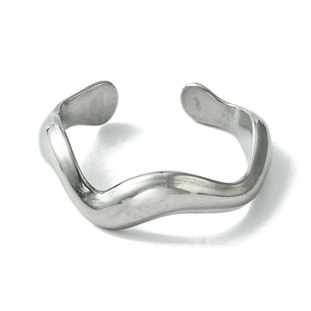 abstract silver ring