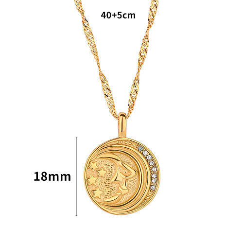 gold moon necklace with crystals