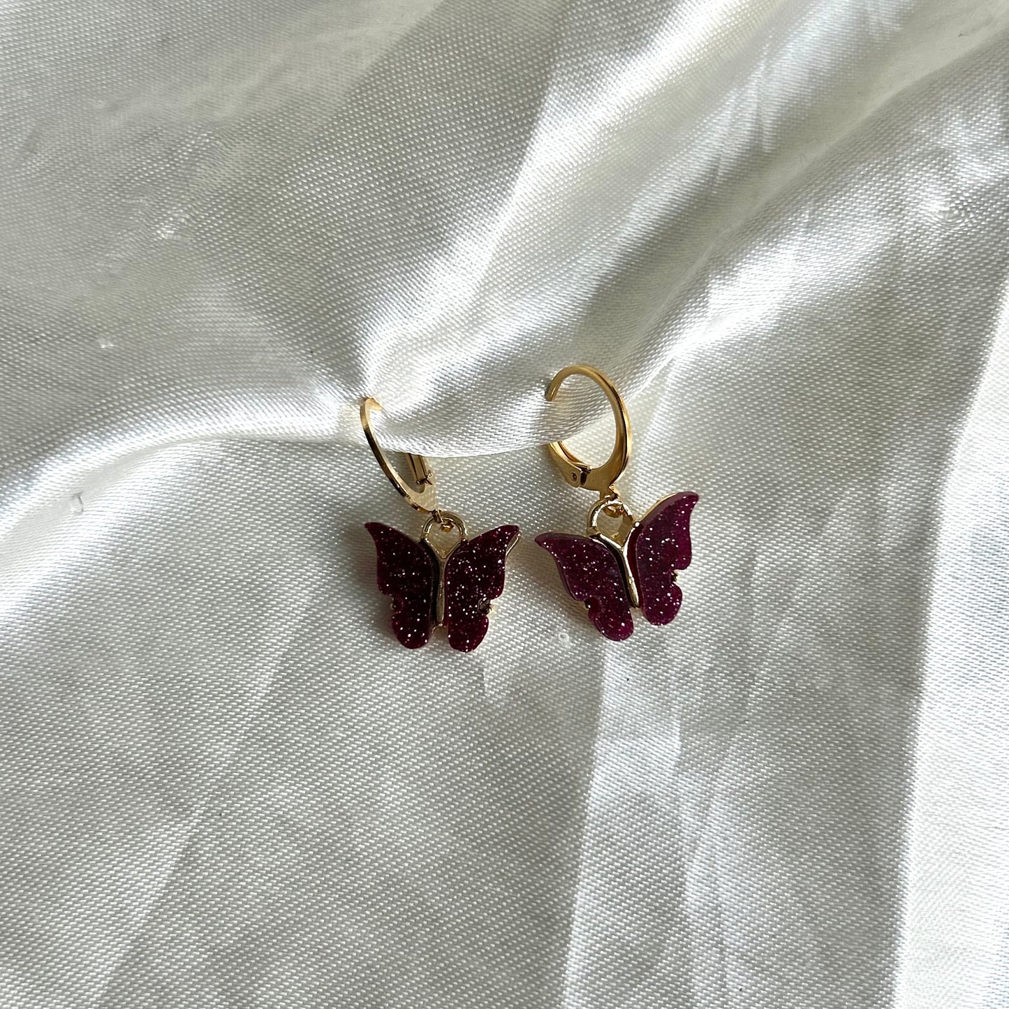 glitter butterfly earrings