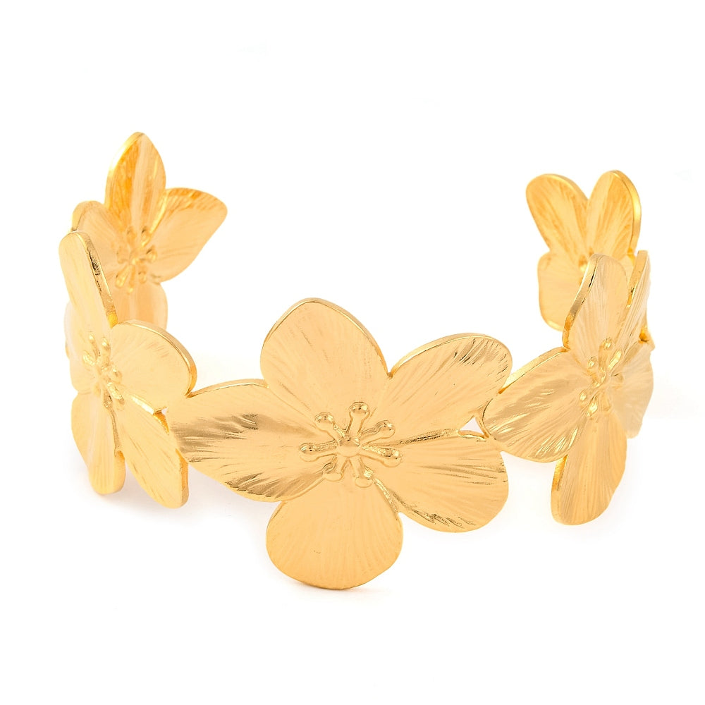 Big Flower Bangle Gold