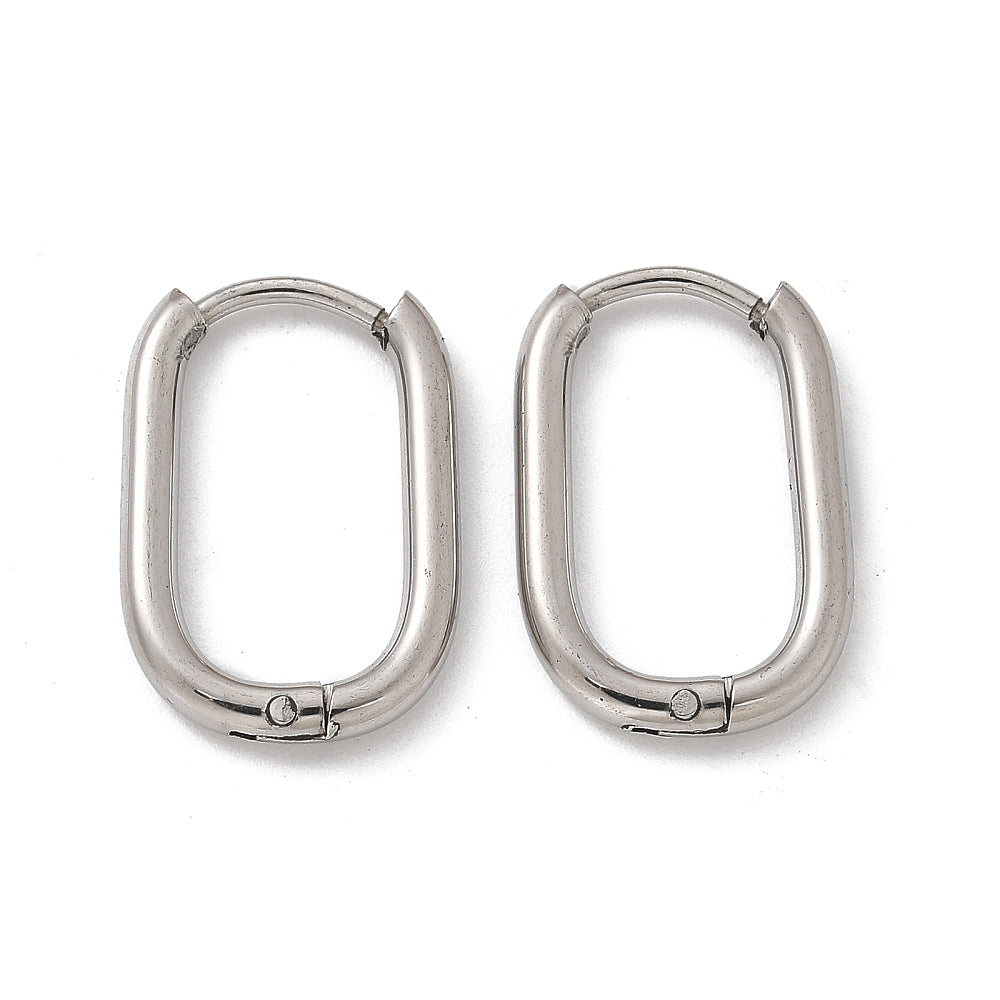 Rectangle Hoops Silver