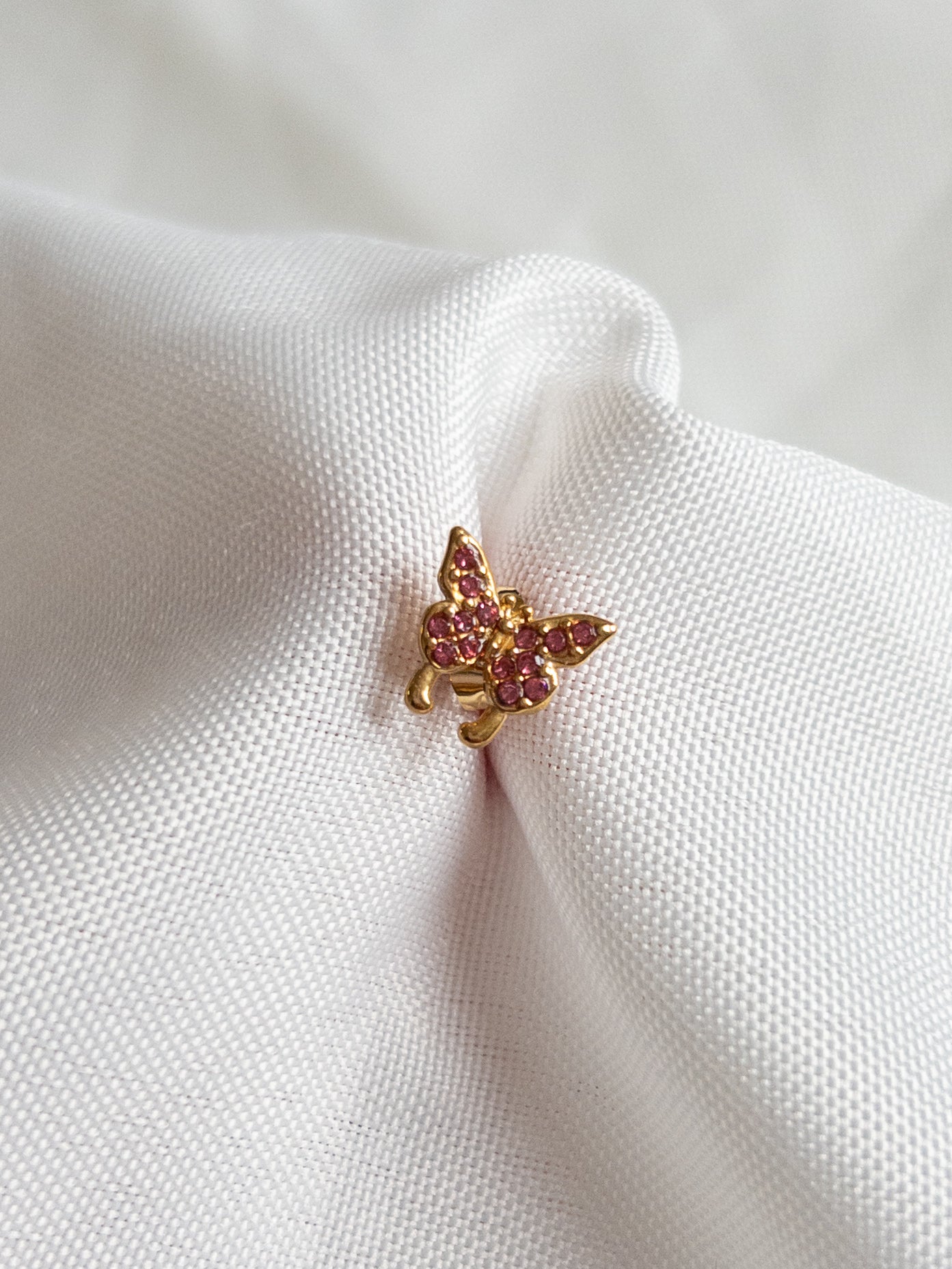 Pink Butterfly Stud Gold