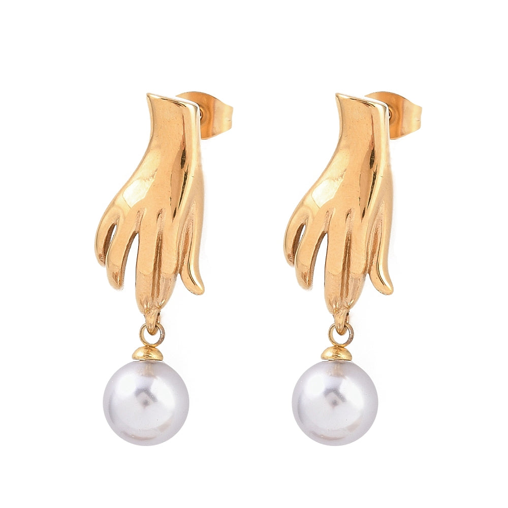 Dangling Pearl Studs