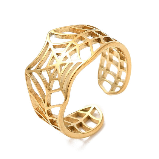 gold spiderweb ring