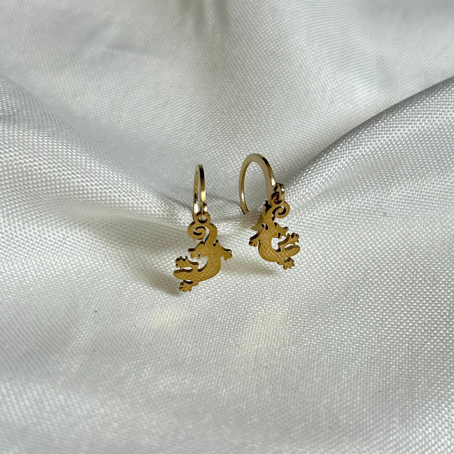 gold gecko earrings
