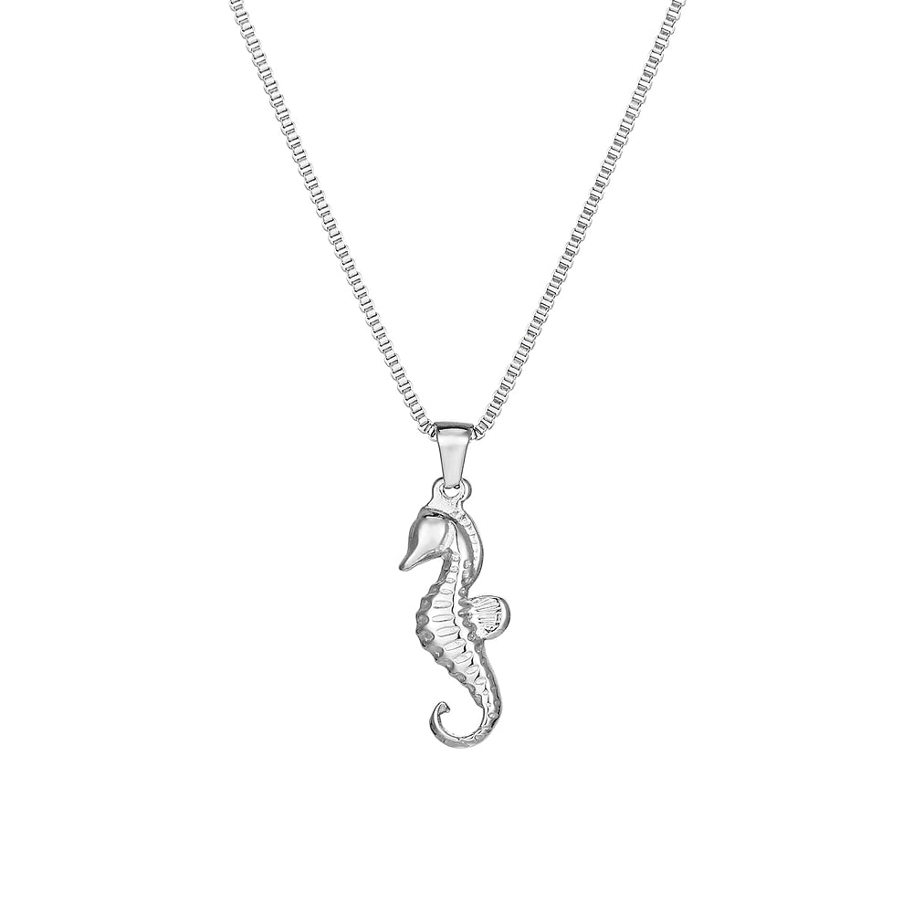 silver seahorse necklace