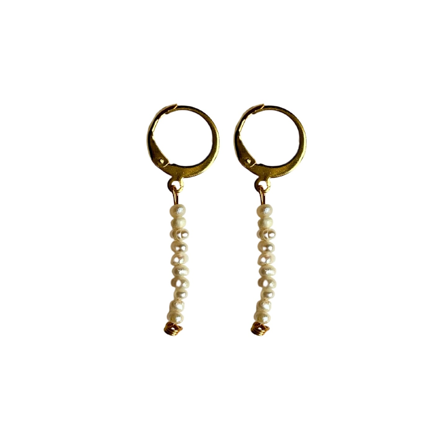 long mini pearl earrings