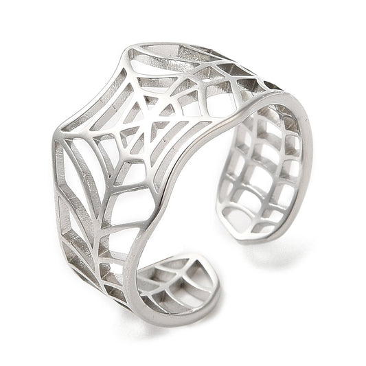 silver spiderweb ring