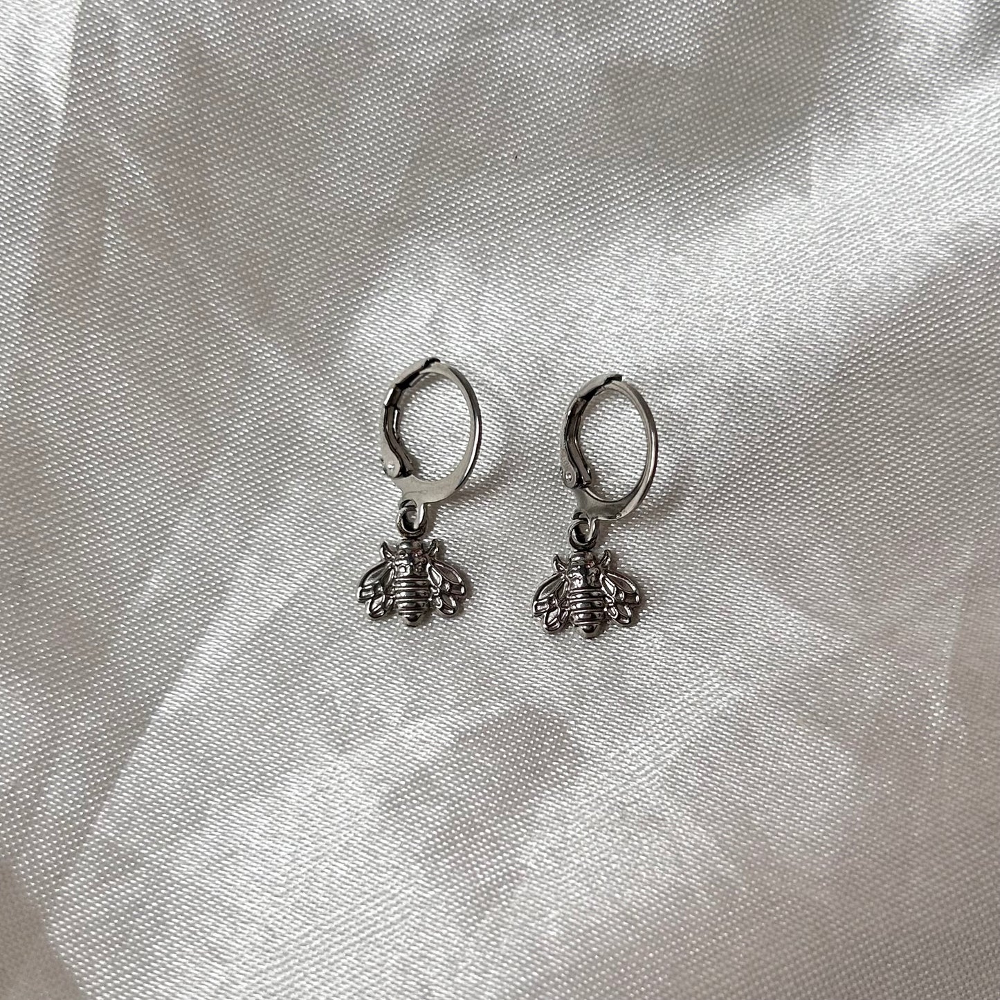 Bee Earrings Silver