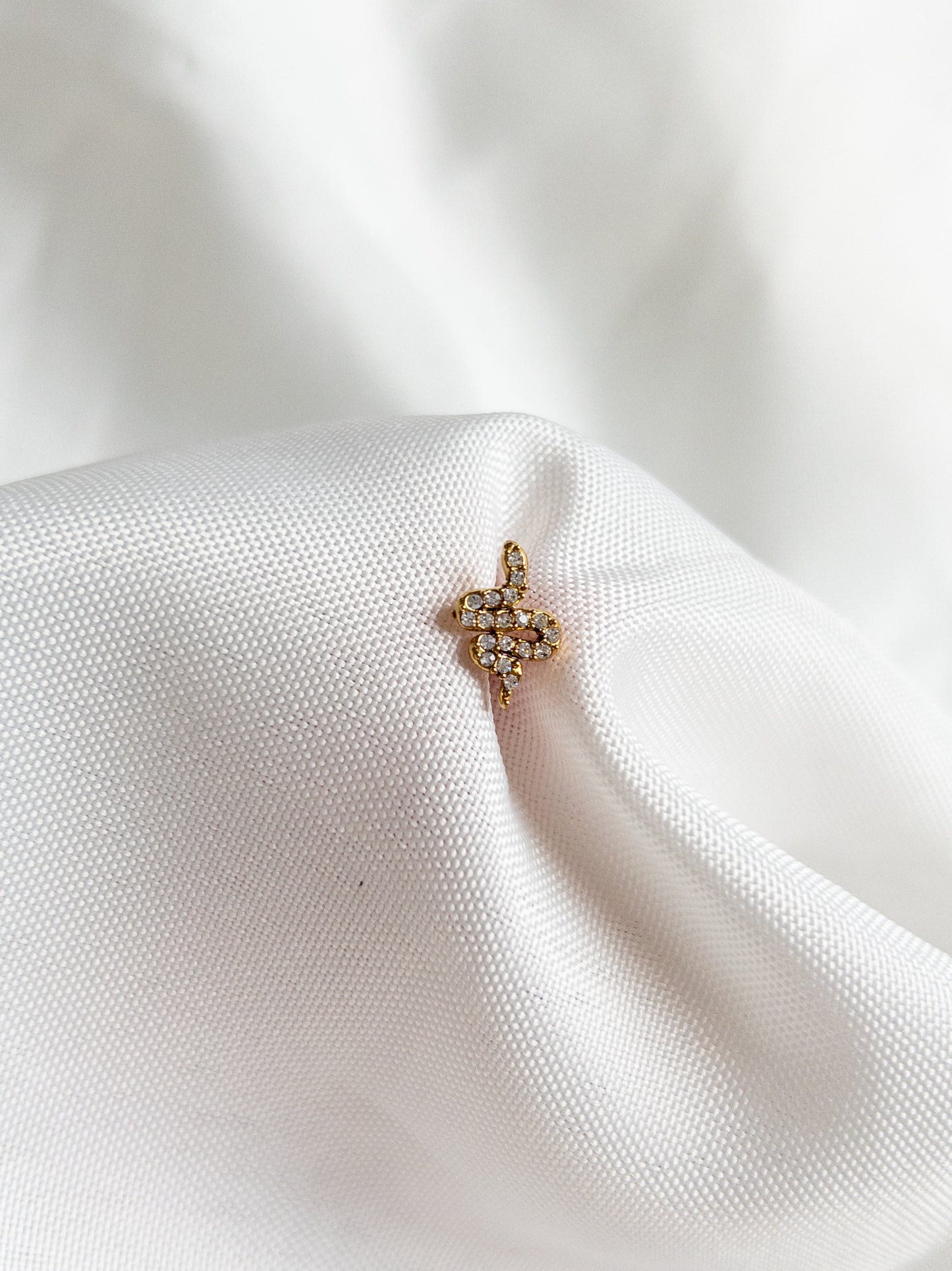 Crystal Snake Piercing Gold