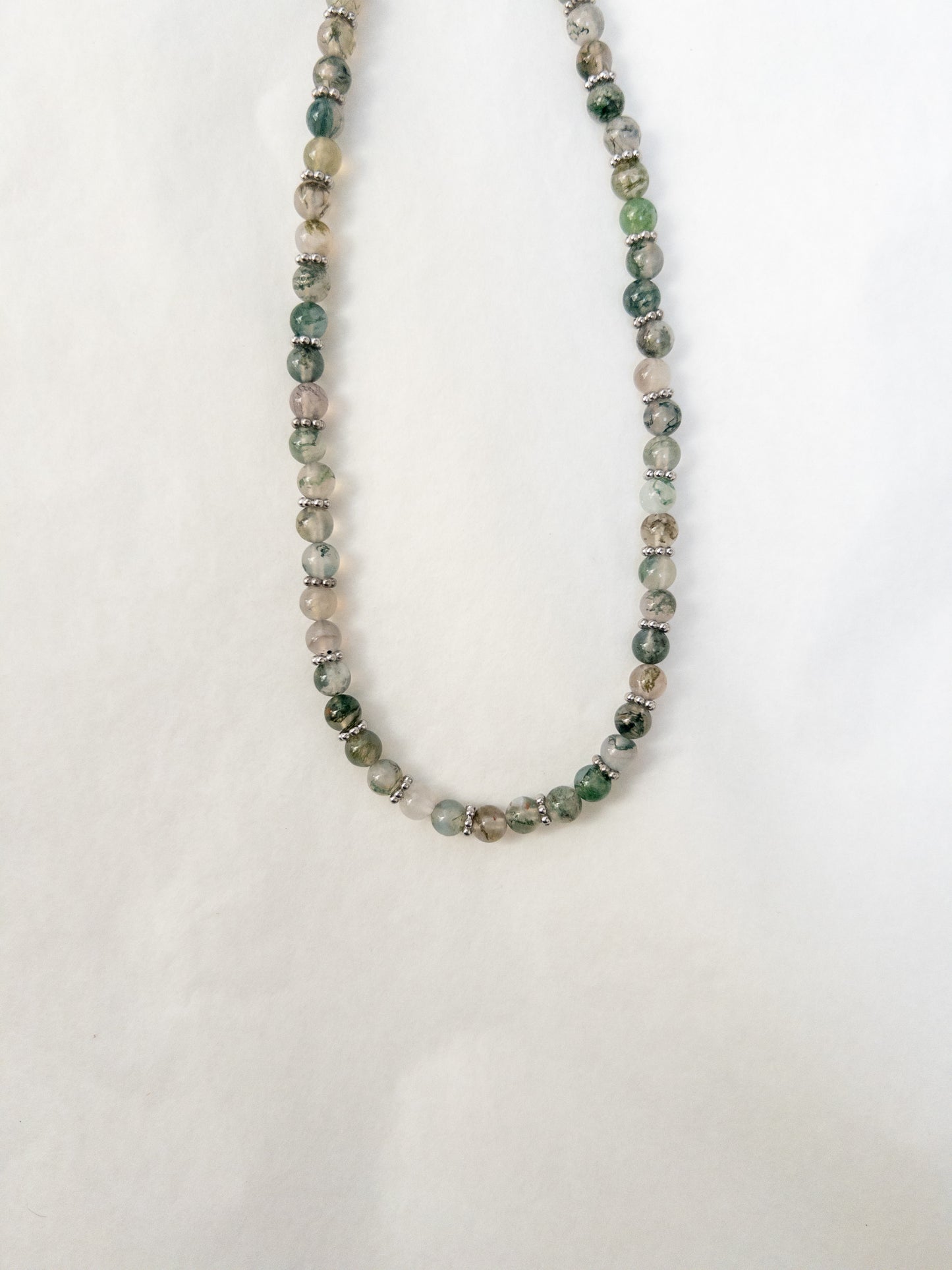 handmade green crystal necklace