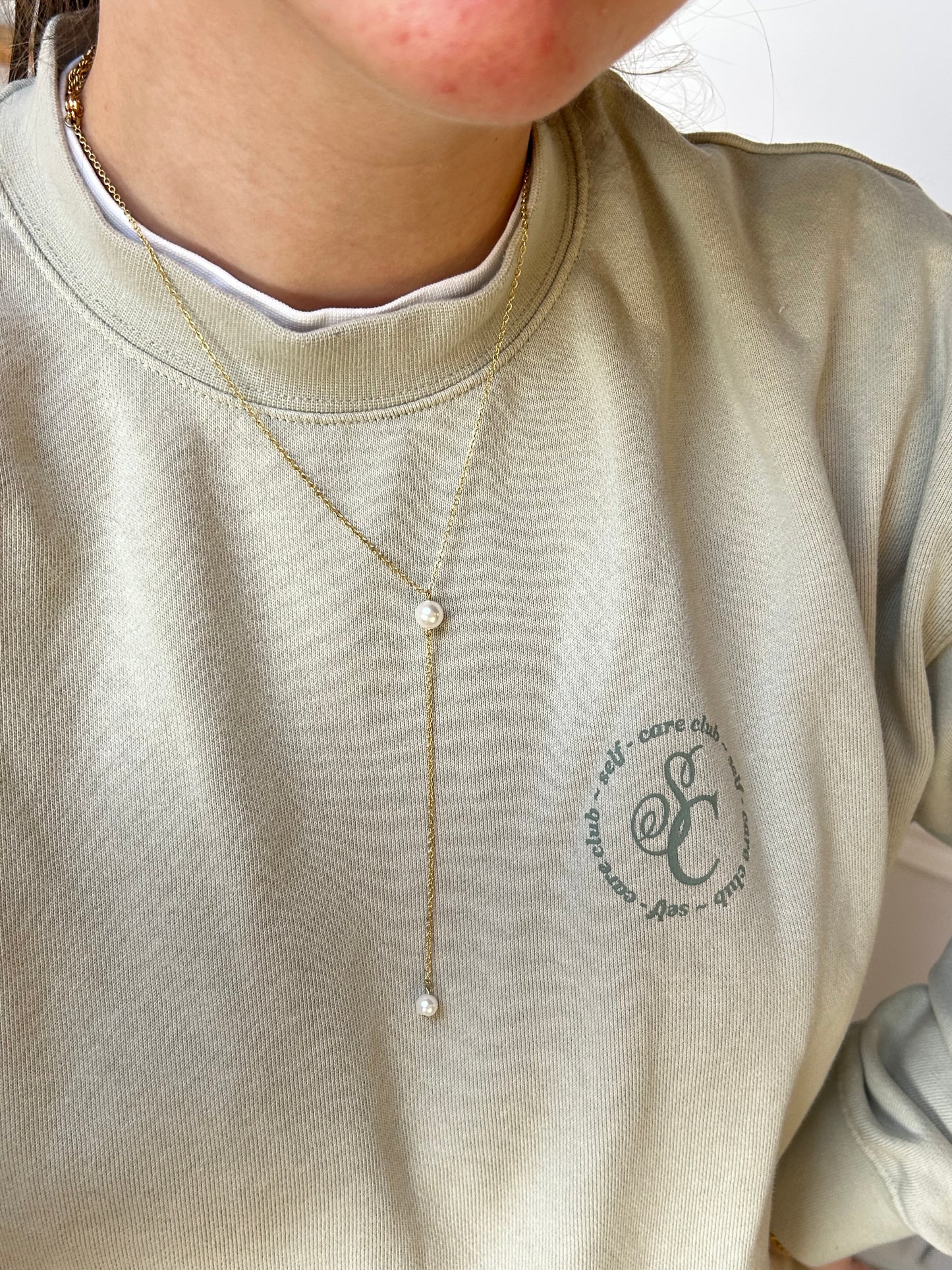 Dainty Pearl Y-Necklace