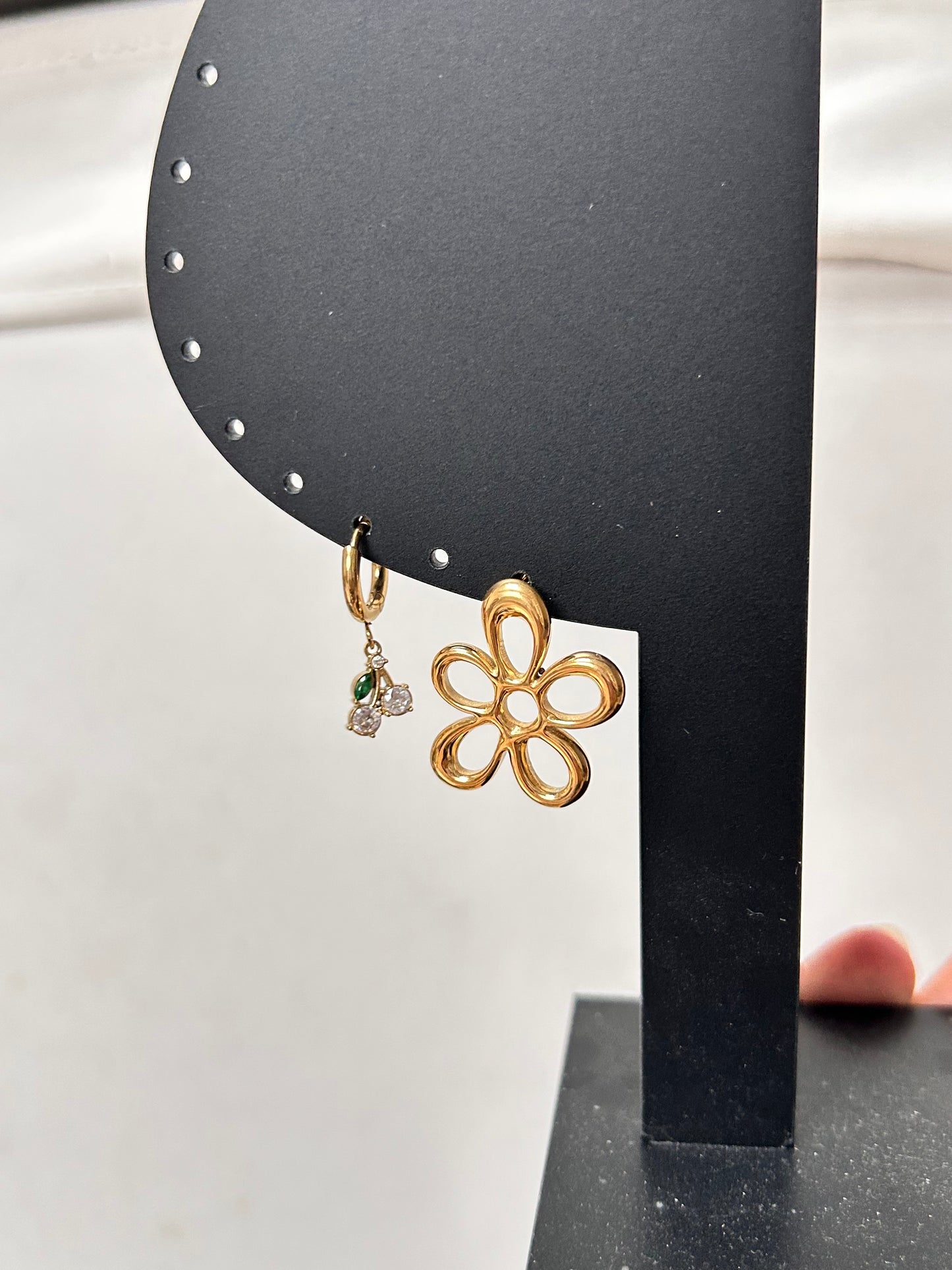 Cherry Gem Earrings White