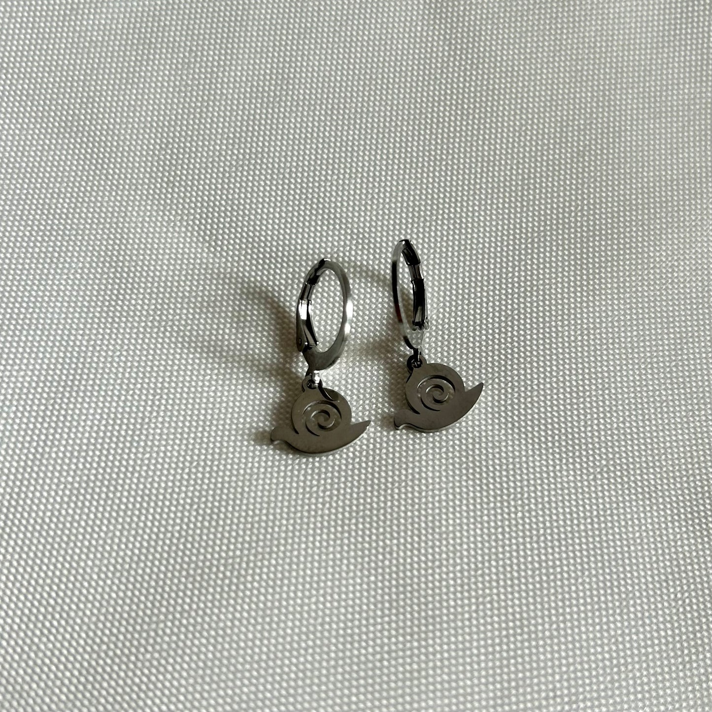 silver snail earrings