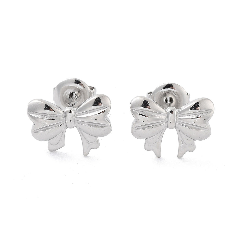 bow studs silver