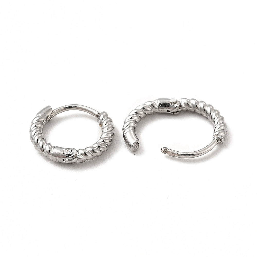 Mini Twisted Hoops Silver