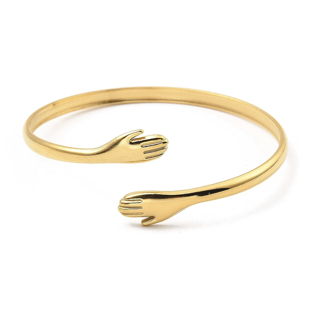 gold adjustable bangle hugging