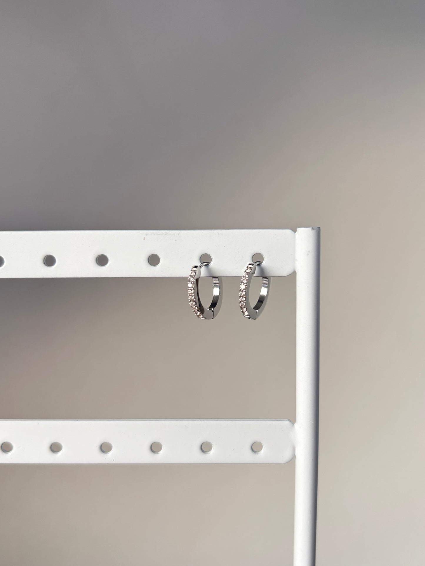 Sparkly Mini Hoops Silver