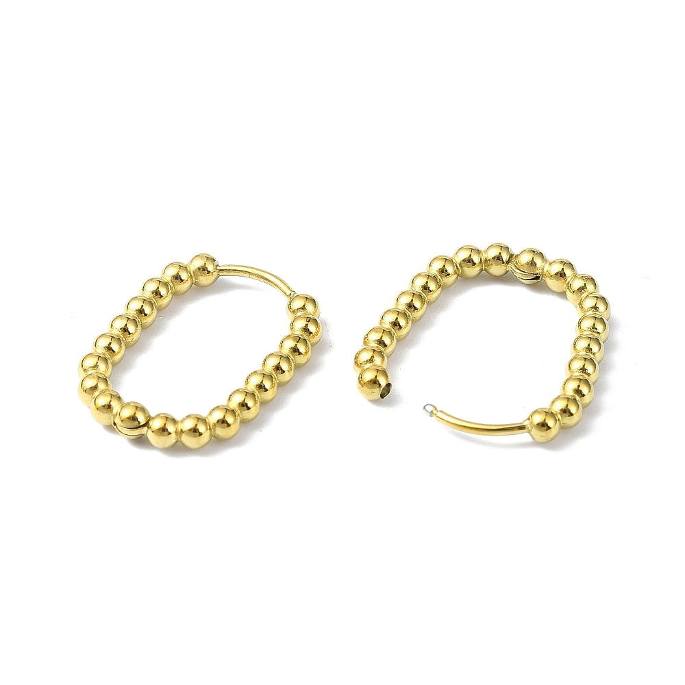 Rectangle Bubble Hoops Gold
