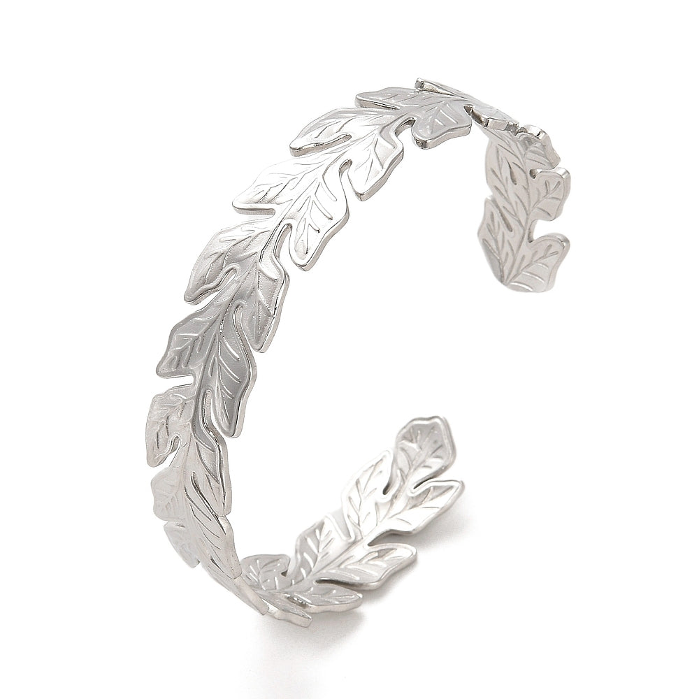 silver leaf bangle