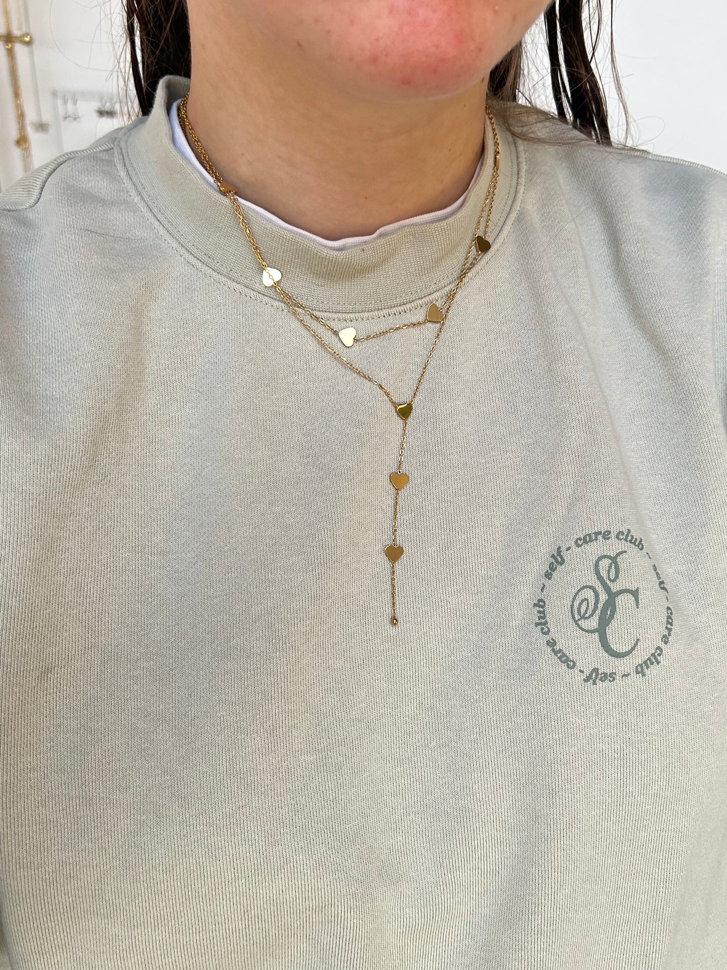 Double Heart Y-Necklace