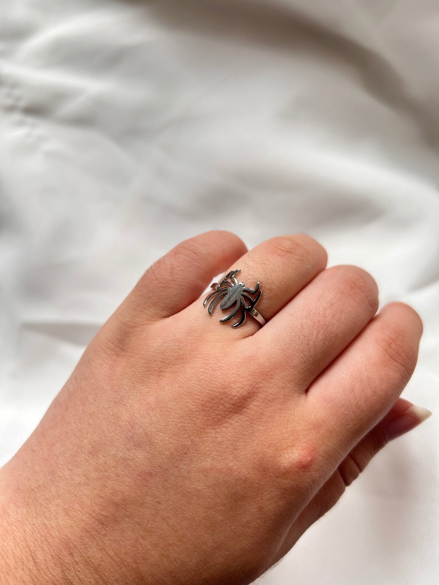 adjustable spider ring silver