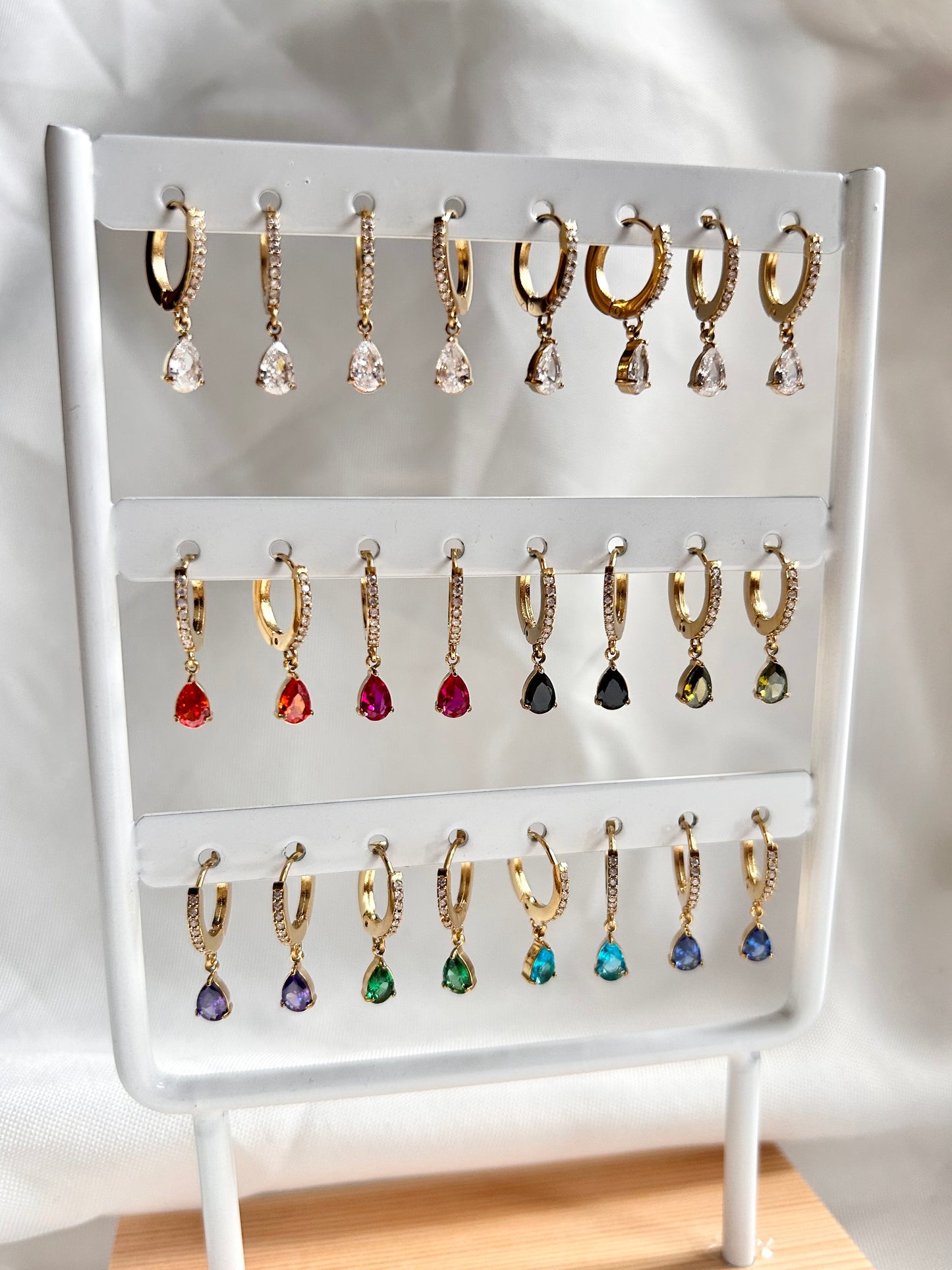 stainless steel earrings with crystals