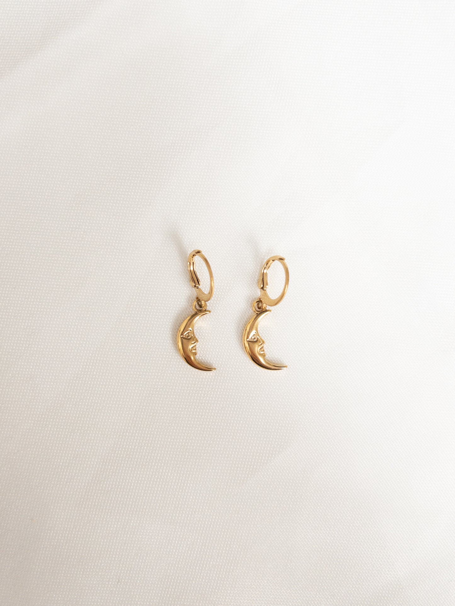 Gold moon earrings