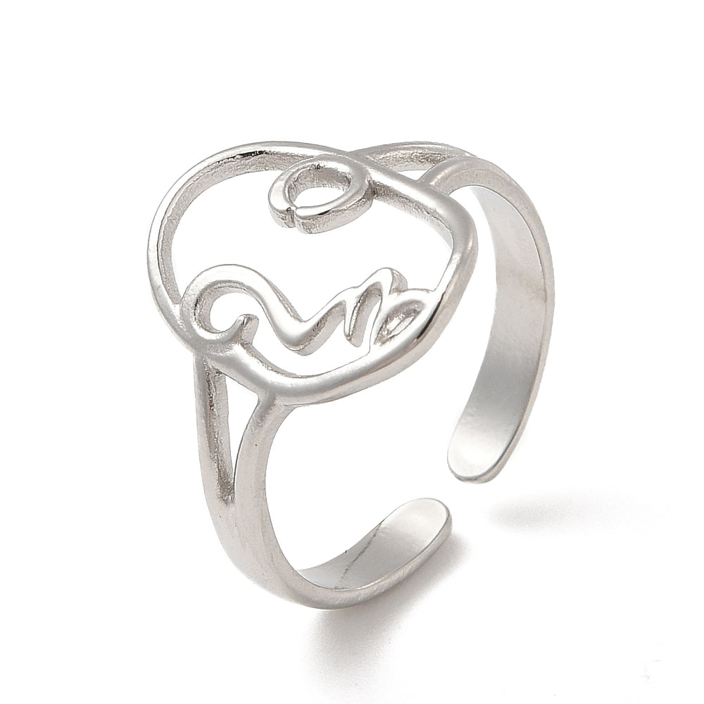 silver face ring