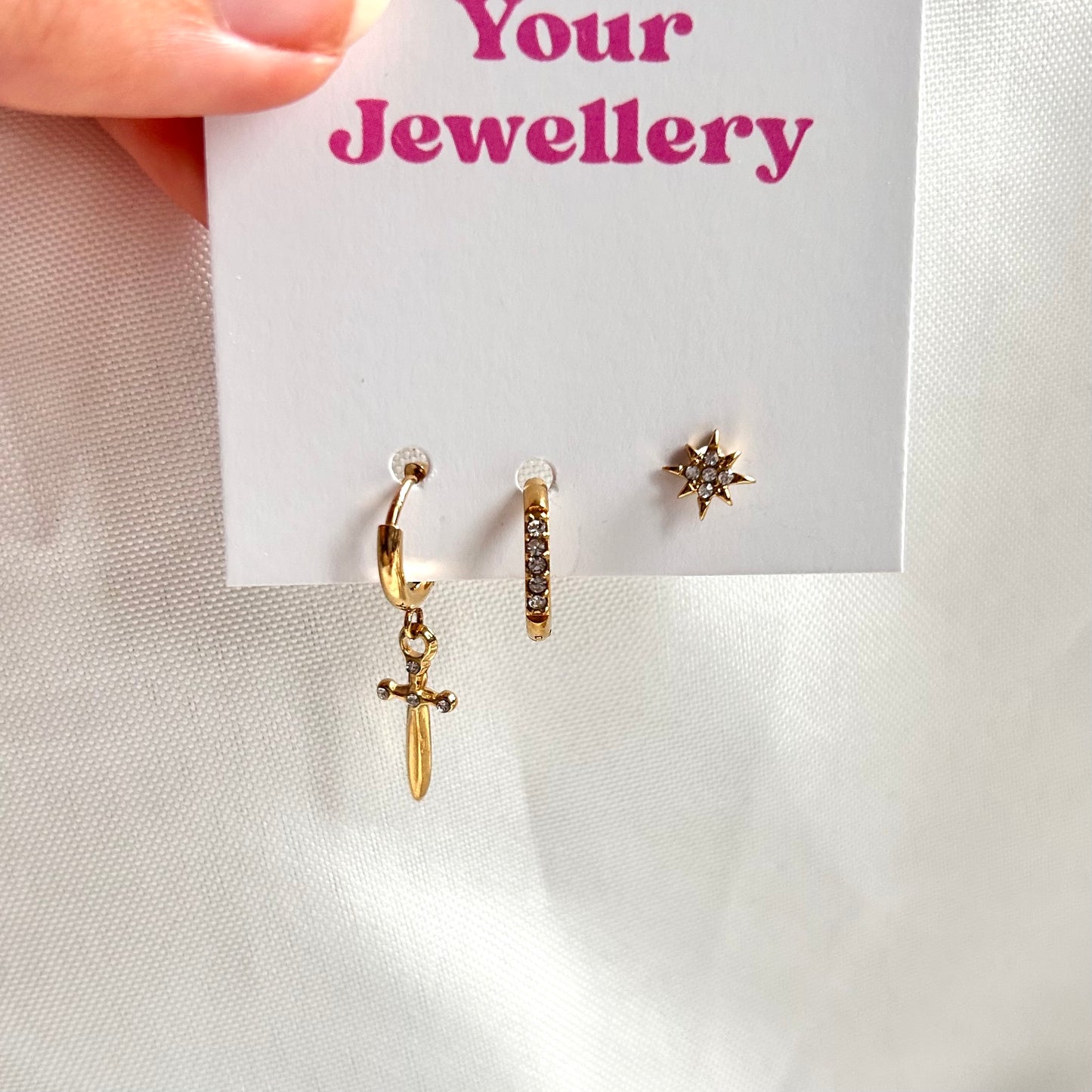 earring set - sword and star