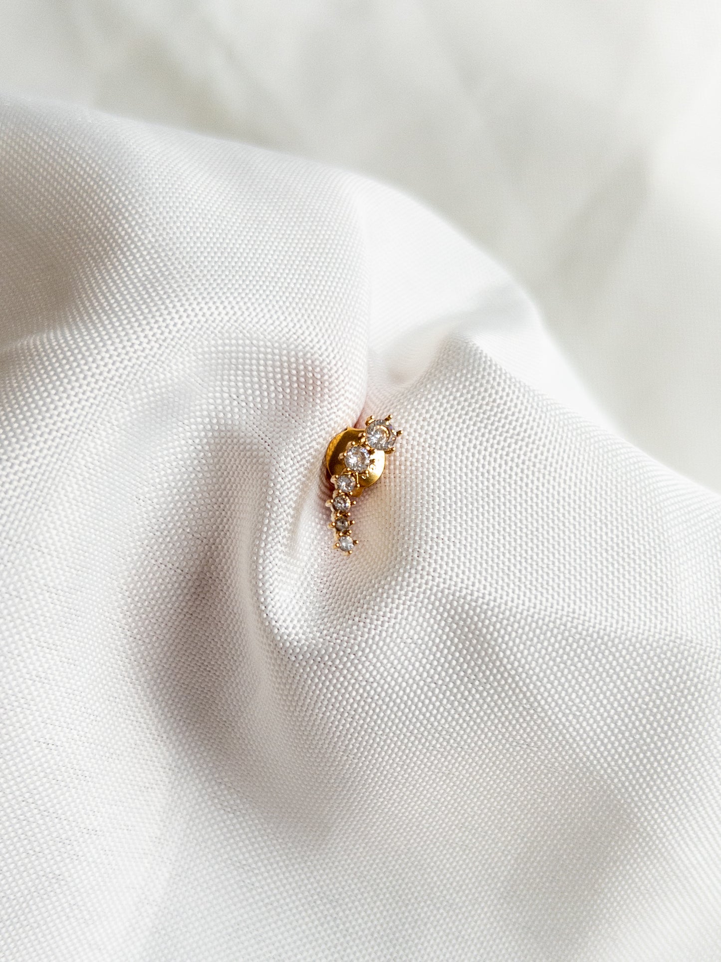 Crystal Bar Stud Gold