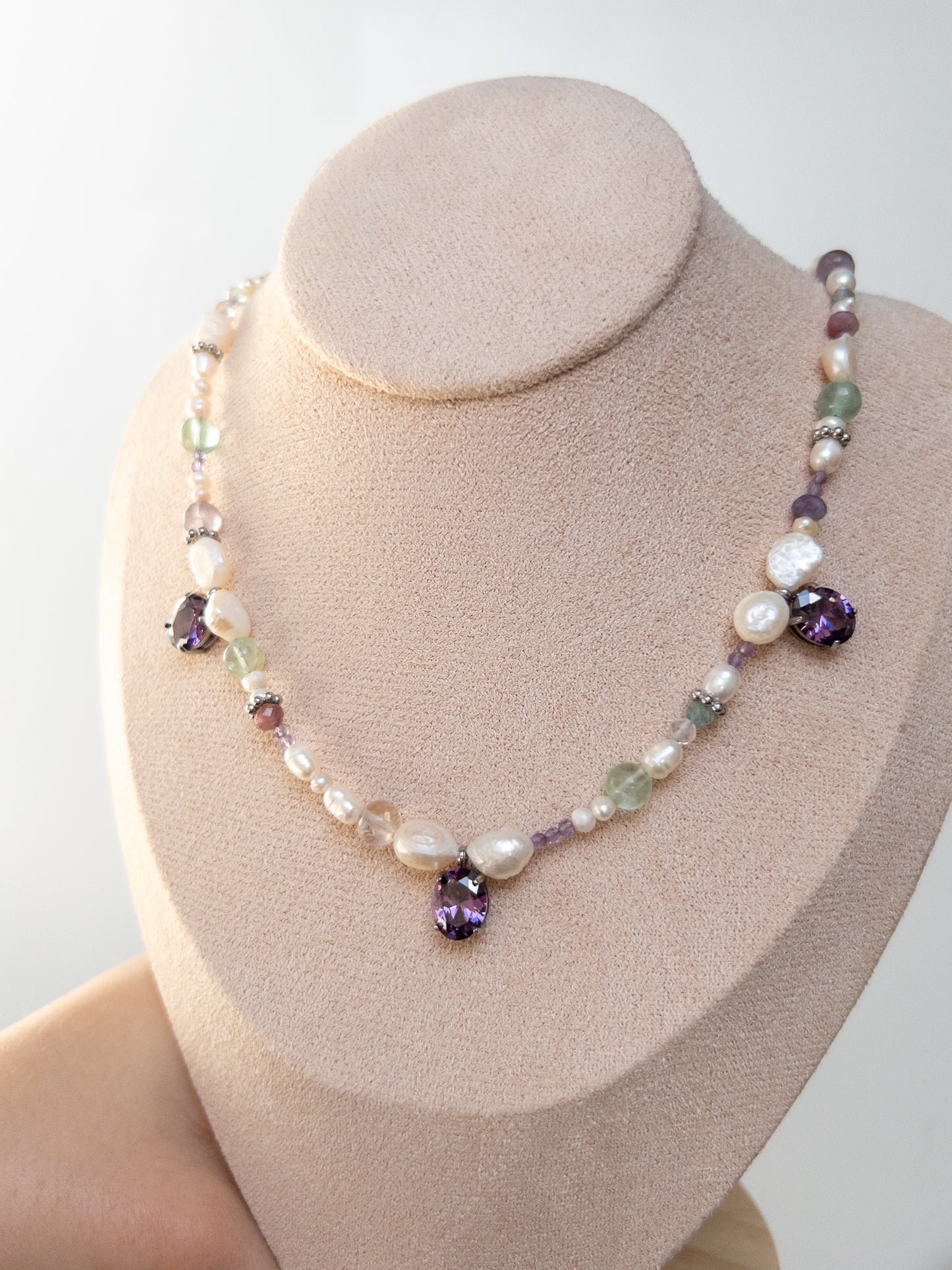 purple crystal necklace