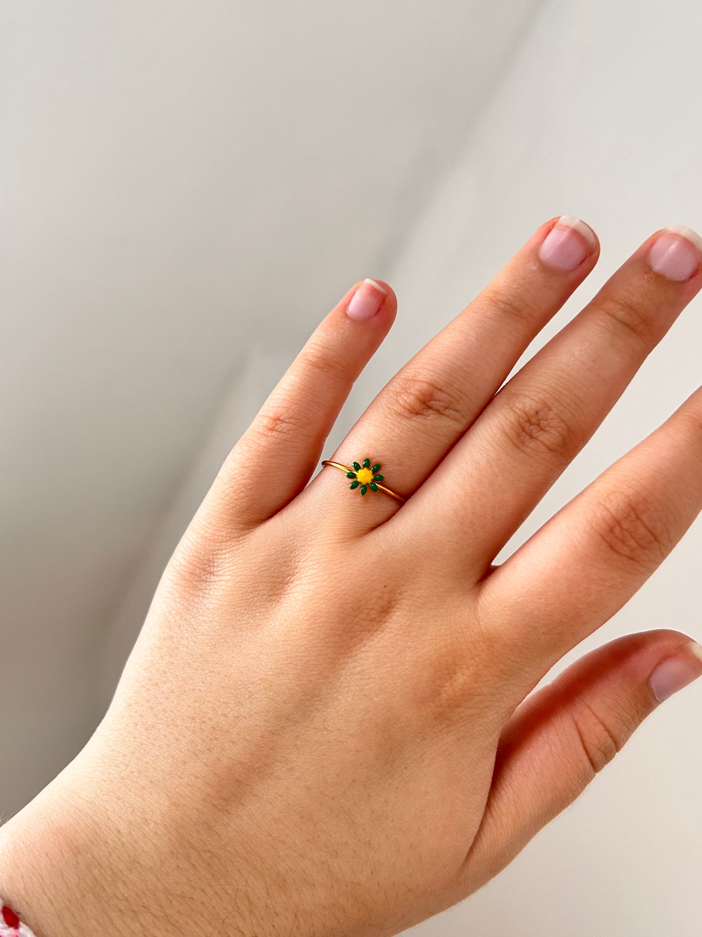 Mini Green Flower Ring