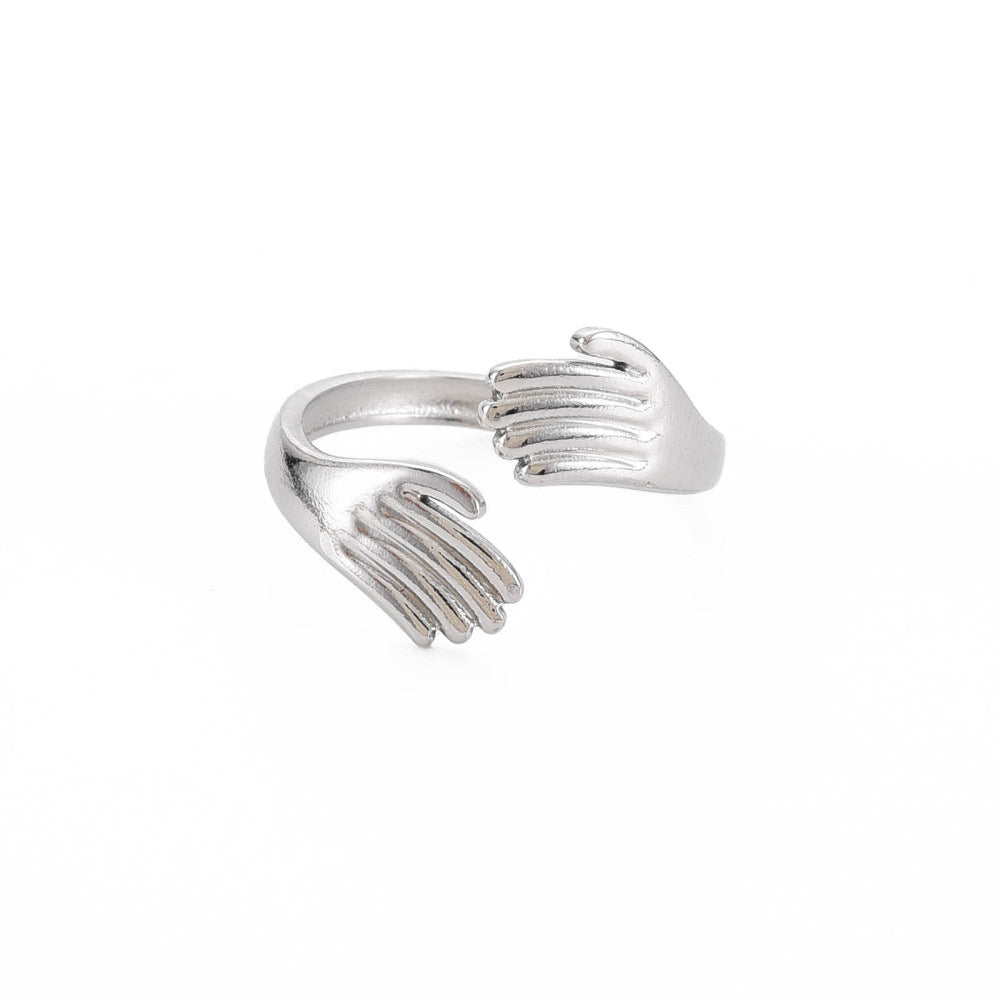 silver hug ring