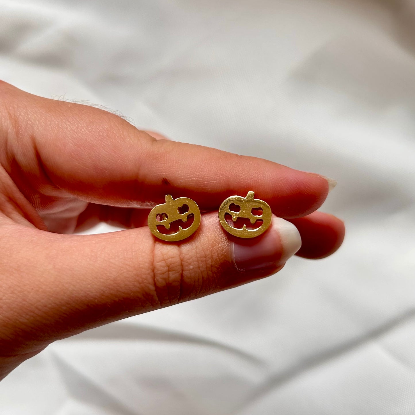 gold pumpkin studs