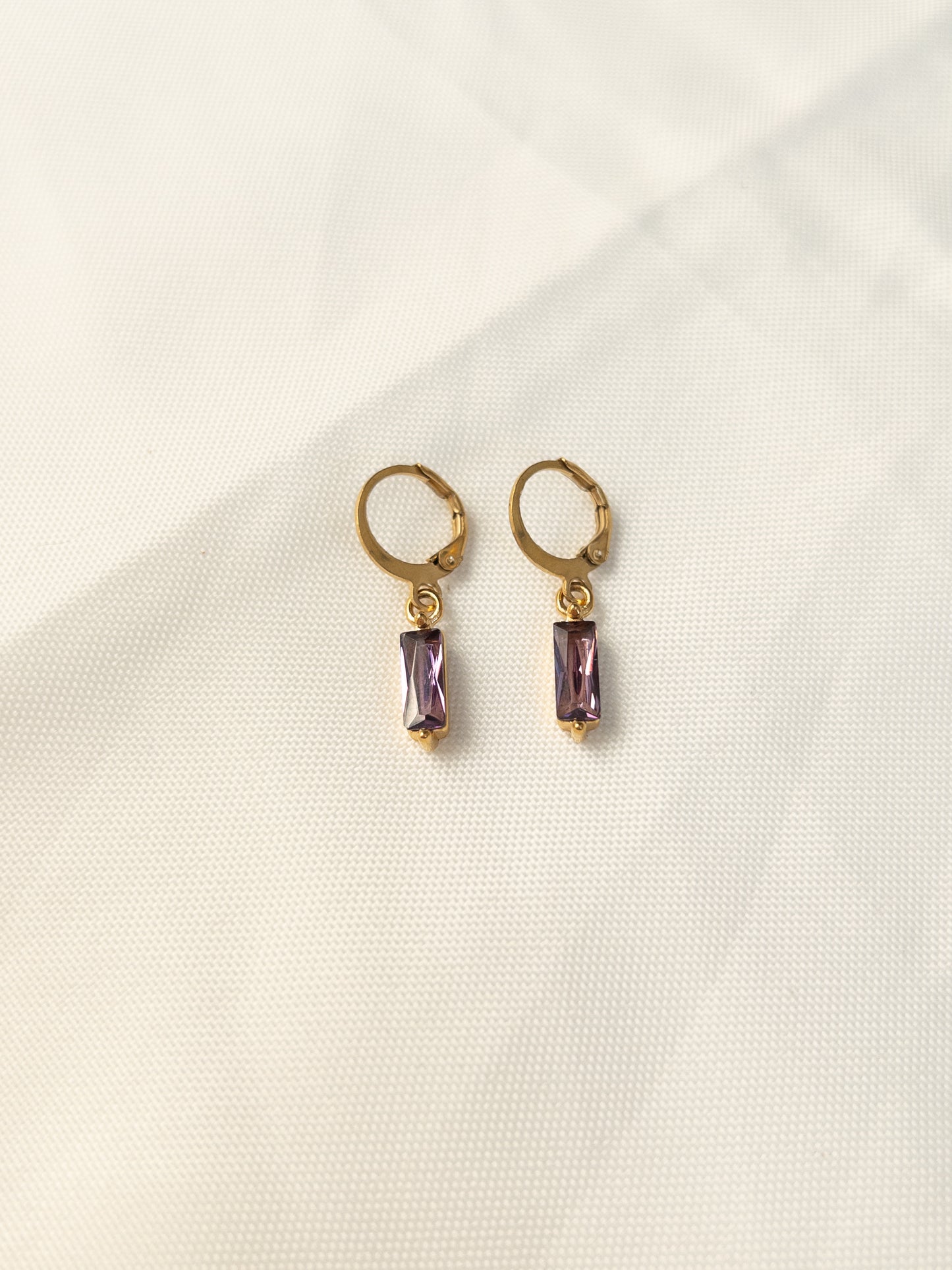 Purple crystal earrings