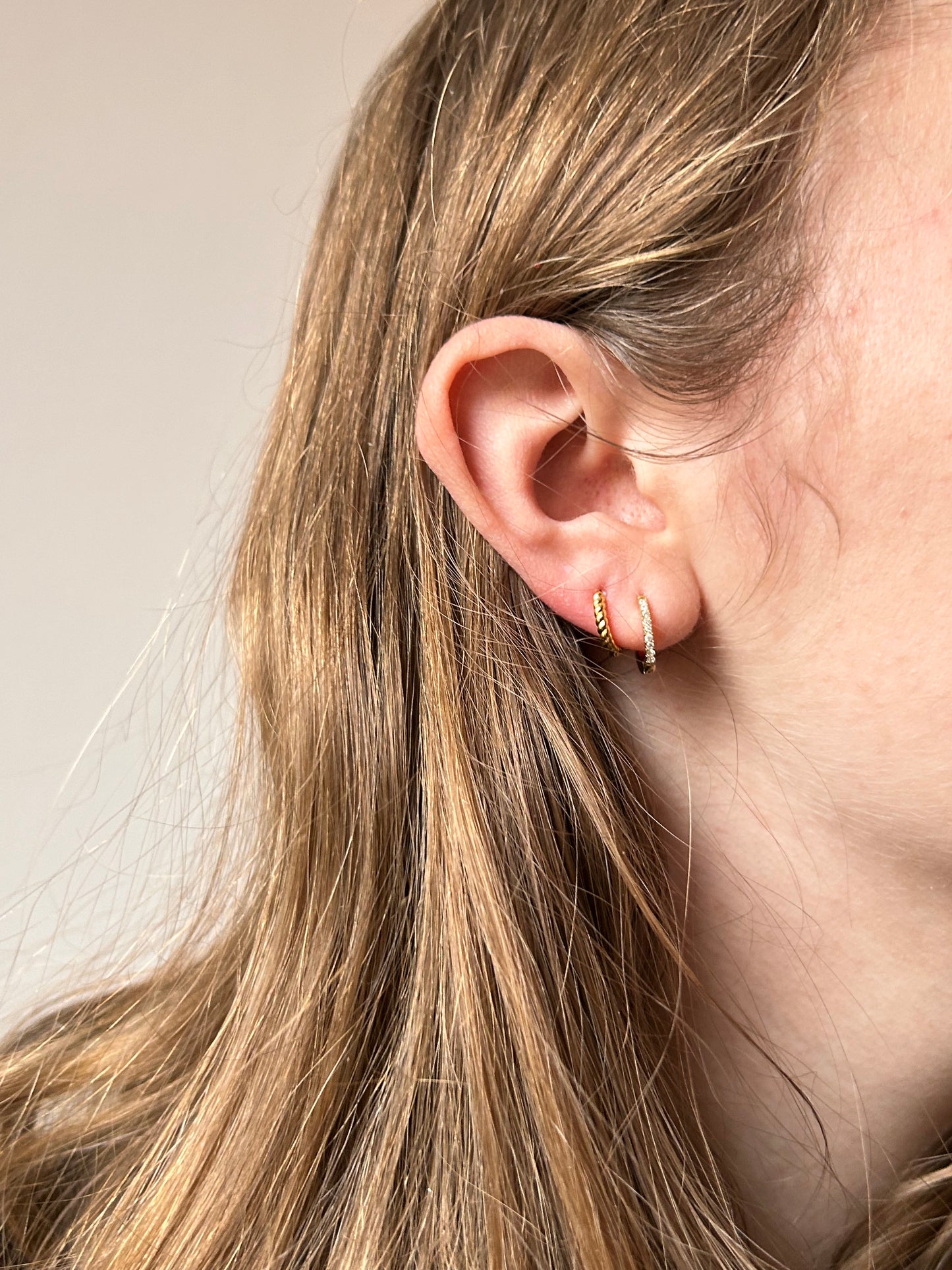 Sparkly Mini Hoops Gold