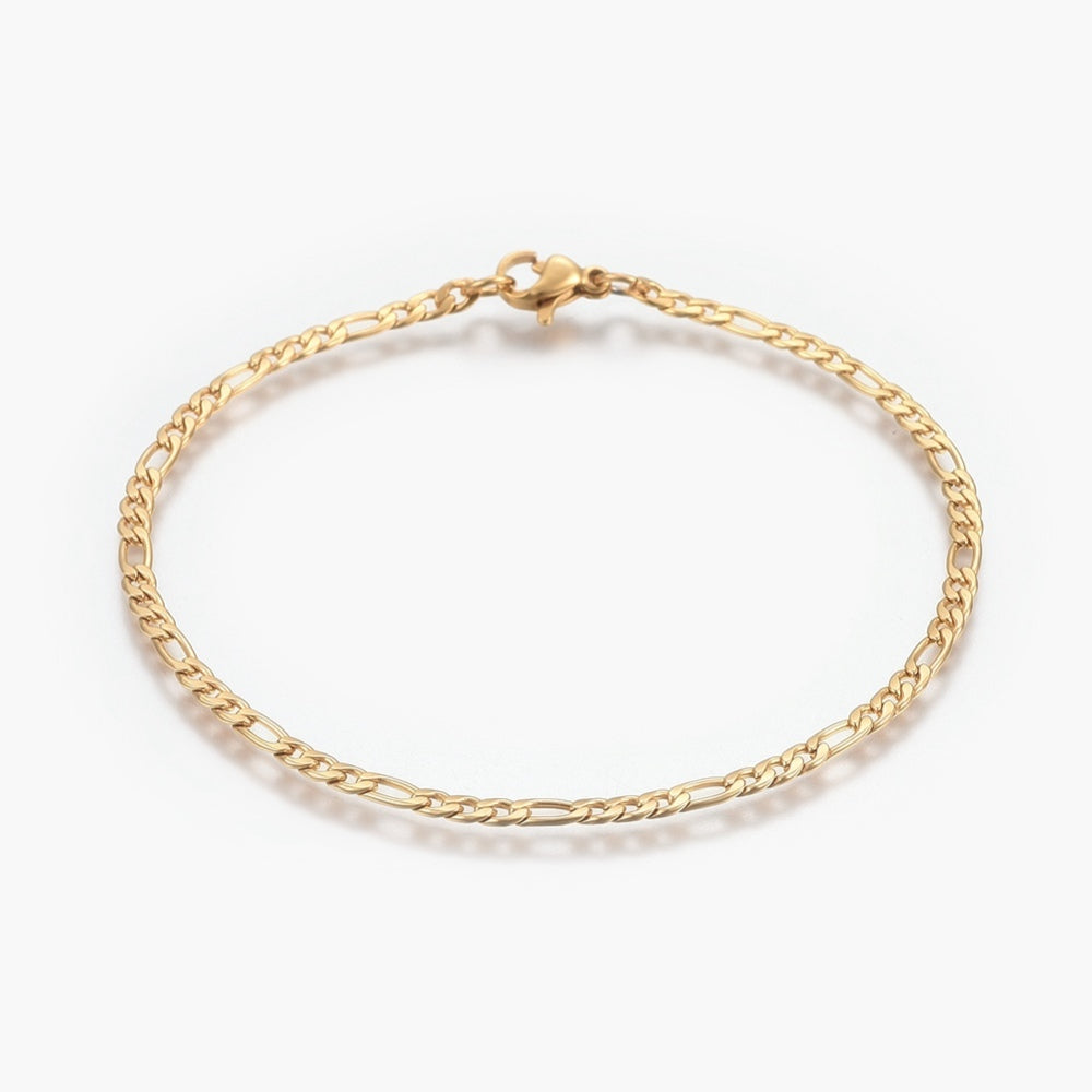 figaro chain bracelet gold