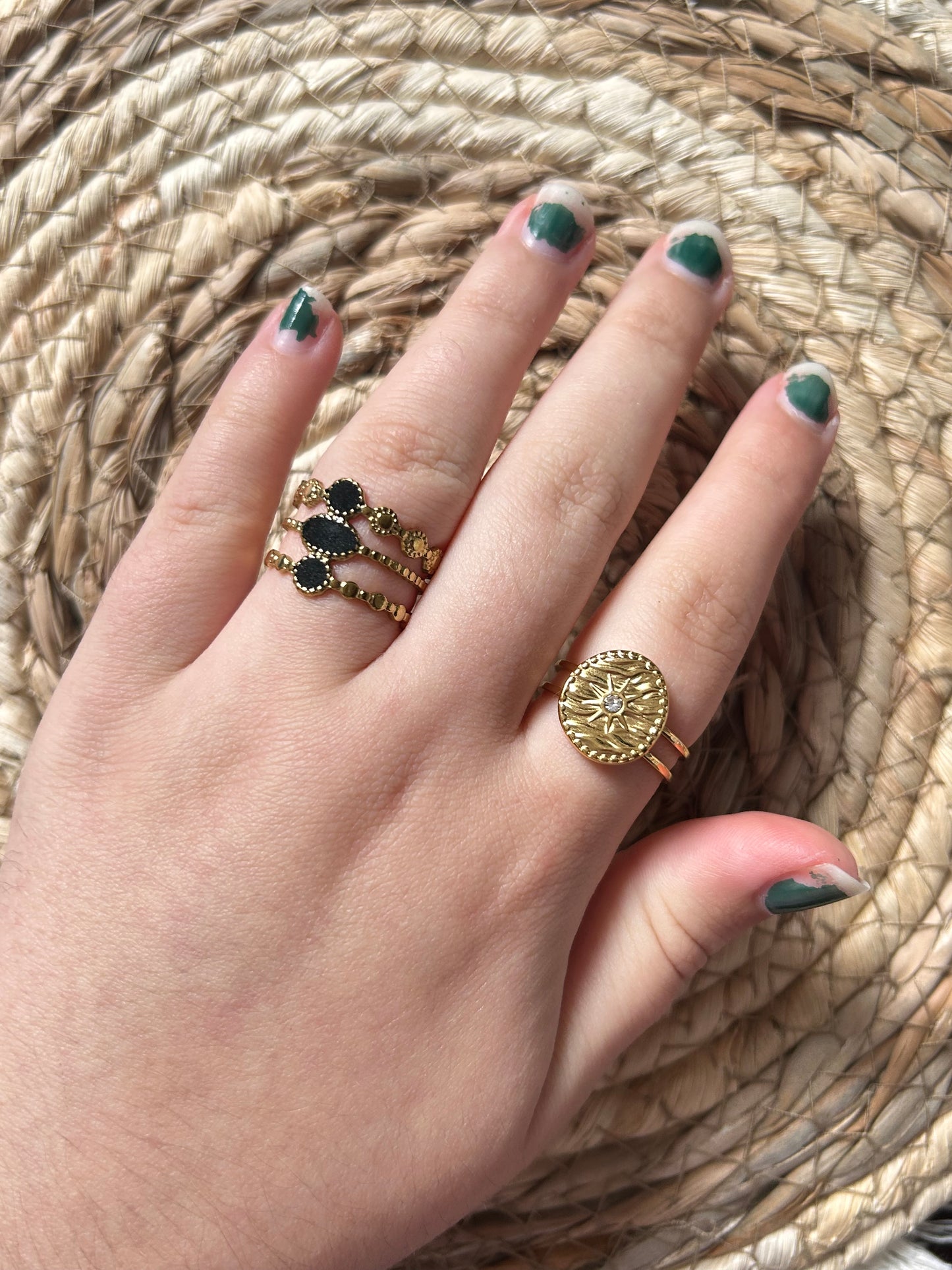 gold ring stack inspo