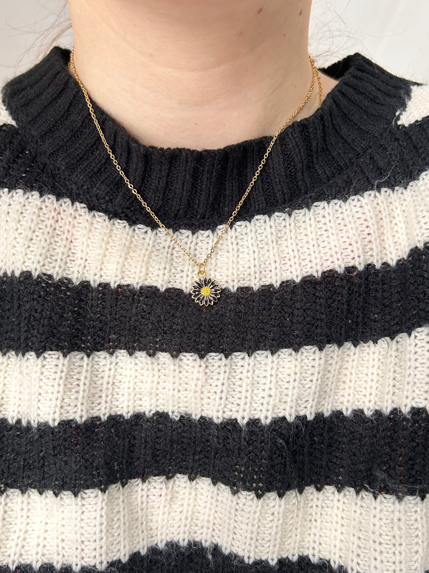 Colorful Flower Necklace Gold