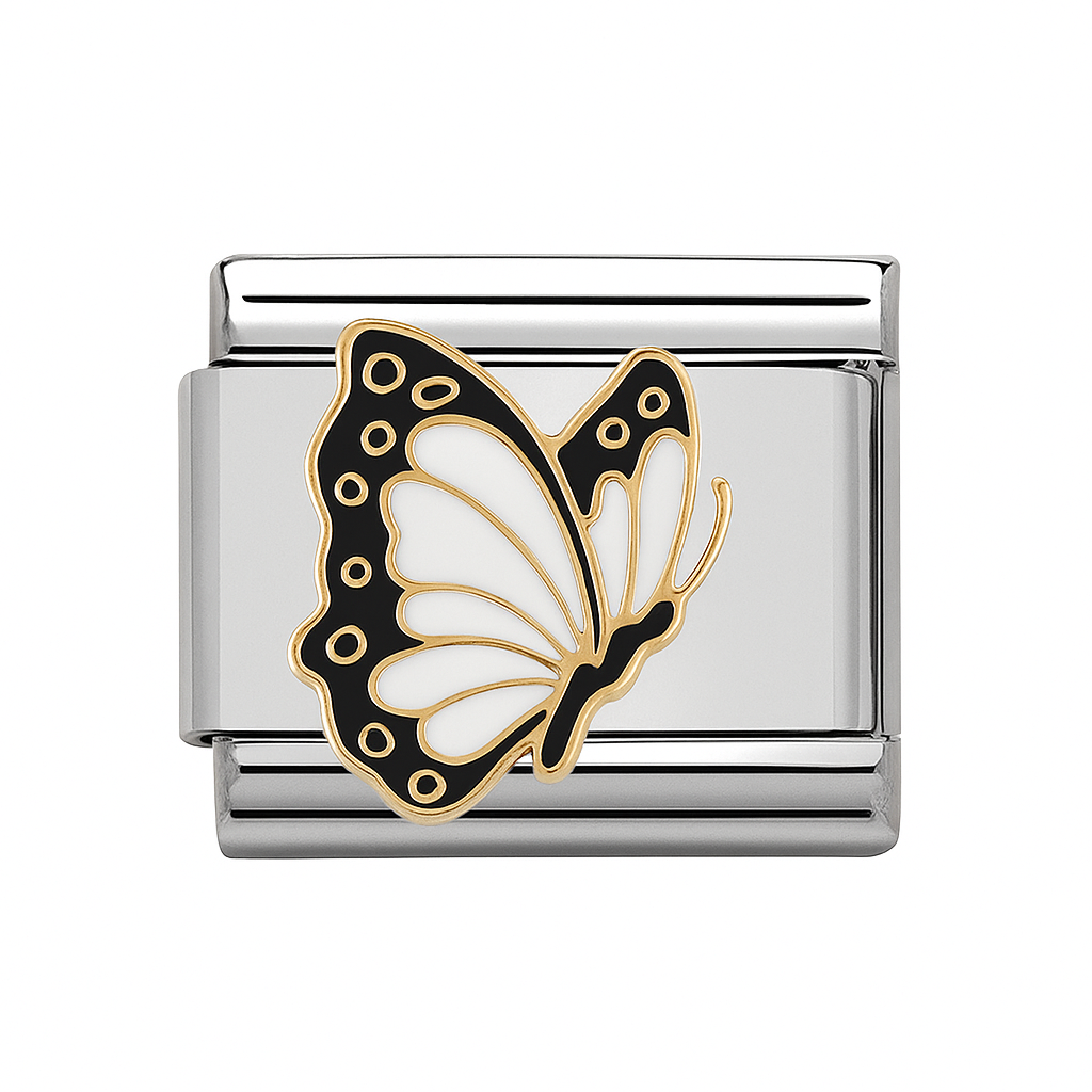 White Butterfly Italian Charm