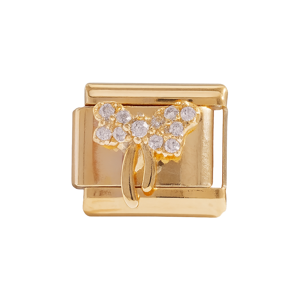Crystal Bow Italian Charm