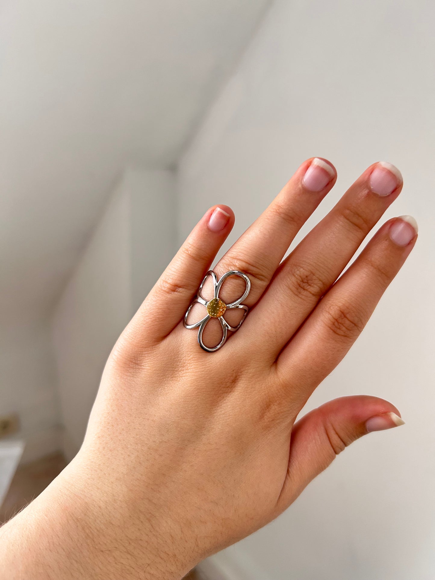 Mixed Metals Flower Ring