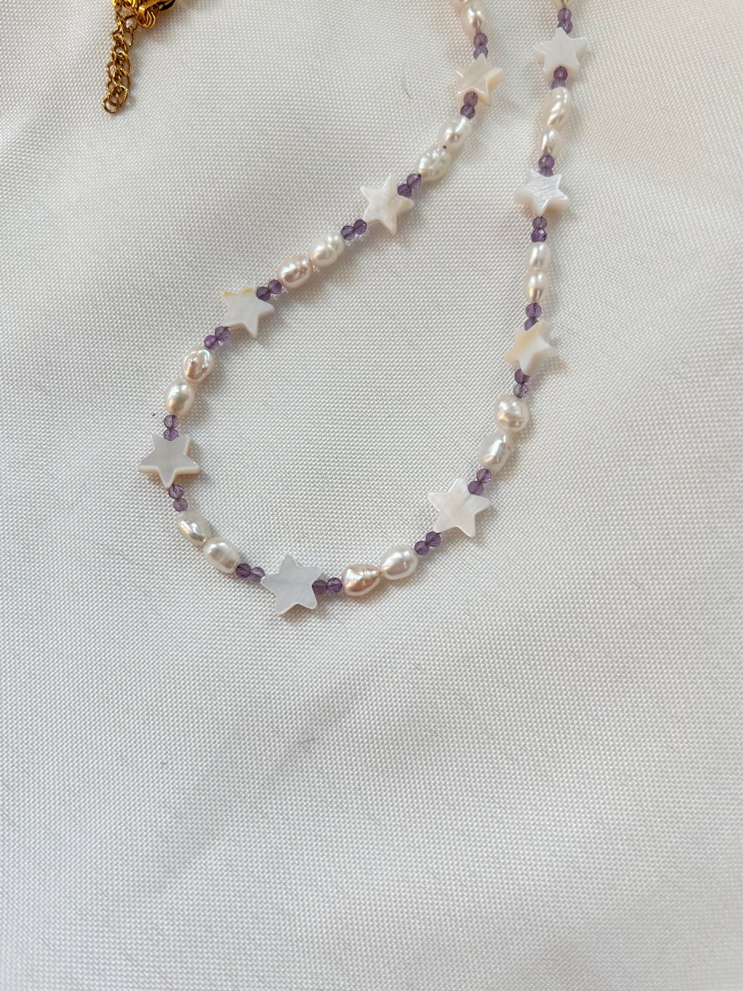 star necklace with amethyst