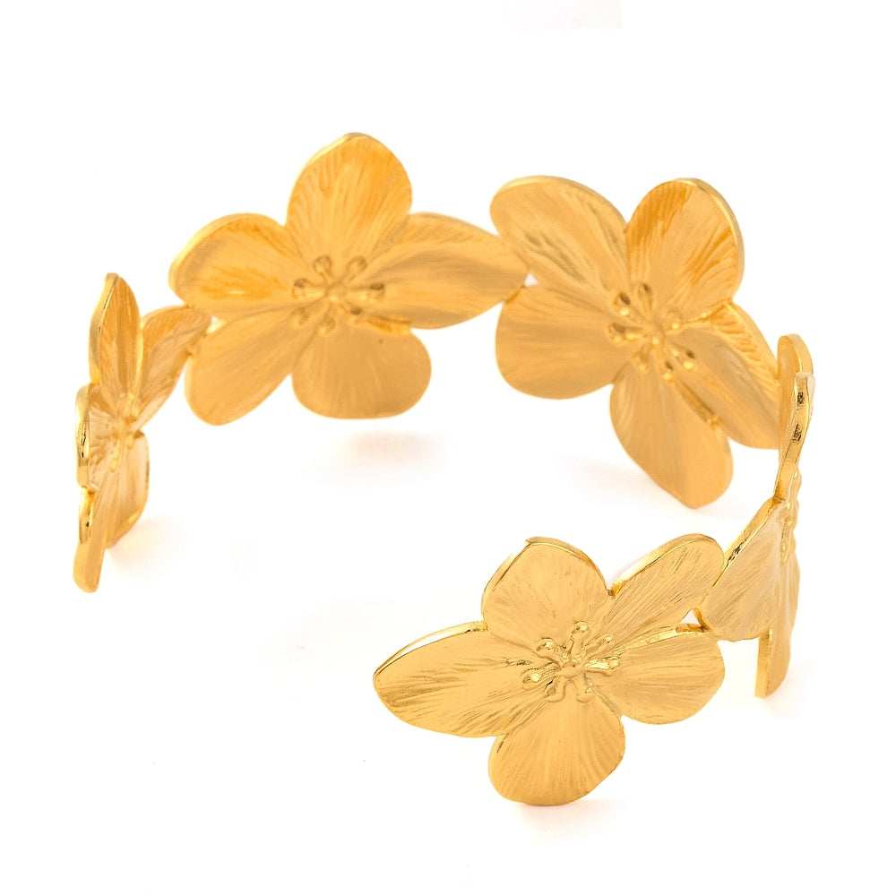 Big Flower Bangle Gold