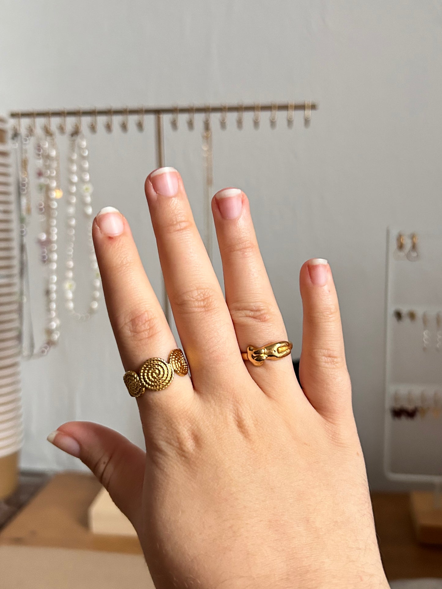 gold ring in body shape