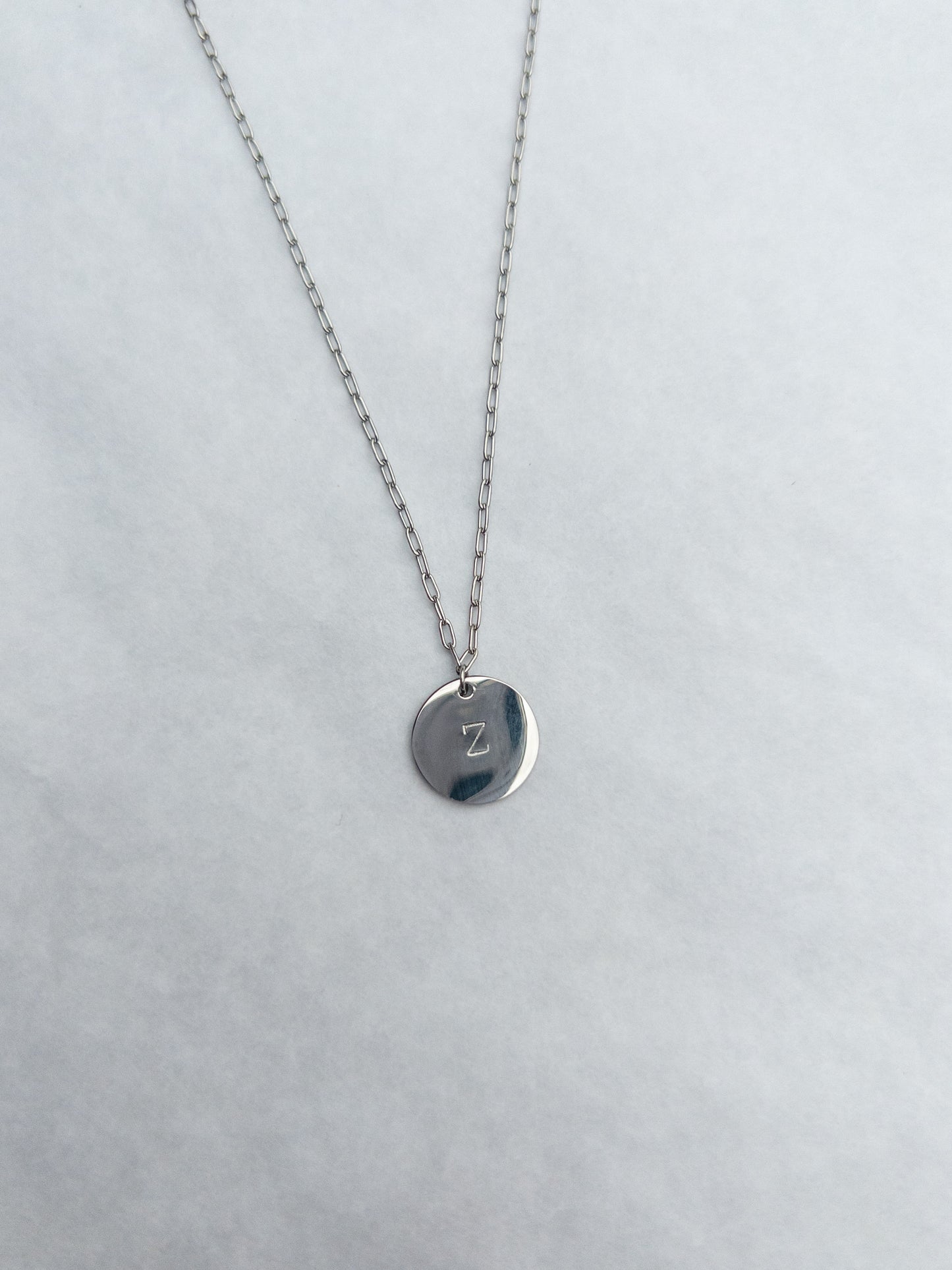 silver initial necklace